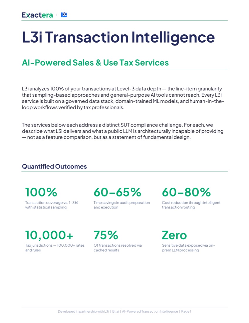 L3i Transaction Intelligence — document cover